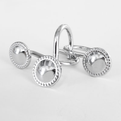 Crochets de rideau de douche à boutons Premium