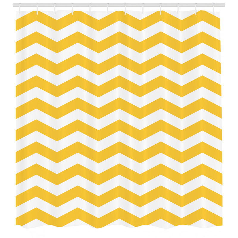 Striped Shower Curtain with Hooks Included, 69" H x 105" W