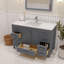 Meuble-lavabo simple autoportant 48 po avec plateau en quartz blanc Rooh-92871965