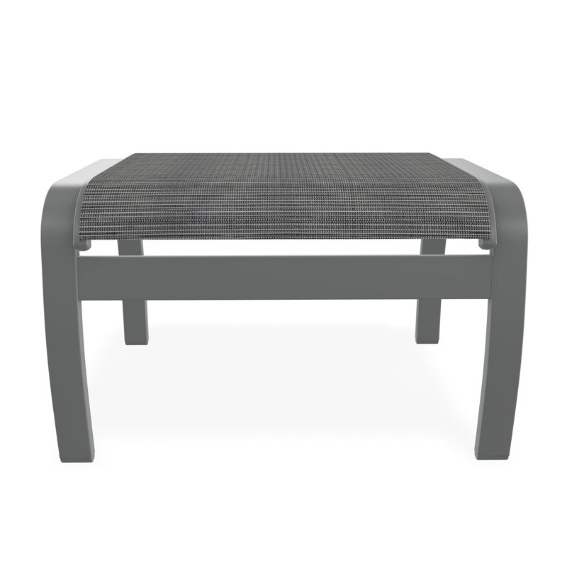 Belle Isle Sling Aluminum Frame Ottoman, Graphite, Canvas Granite Sunbrella® Canvas