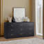 Commode 9 tiroirs, noir moderne pour la chambre à coucher - Vaste commode de rangement, robuste et sécuritaire-338748434