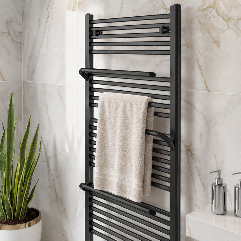 Joule Straight Towel Rail Heated Towel Rails, Anthracite, 1510mm H x 550mm W