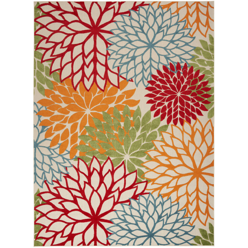 Abela Floral Indoor Rug, Rectangle 9' x 12'