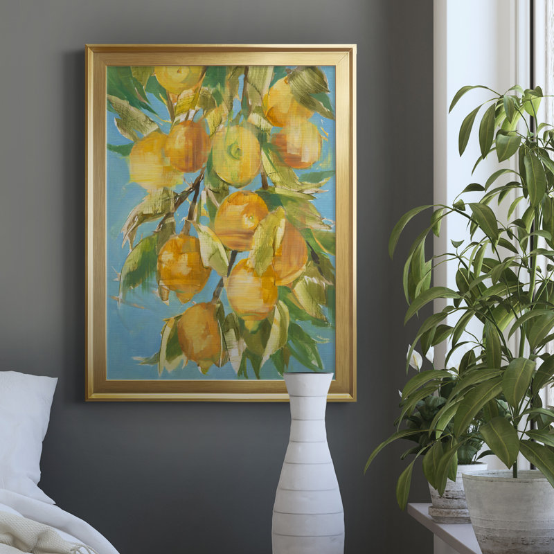 " LOVELY LEMON ", Gold Framed Canvas, 24" H x 18" W x 1" D