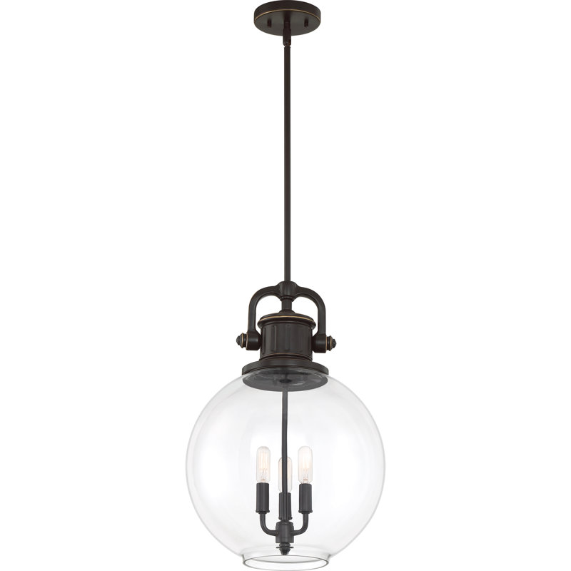 Lustre sphère 3 lumières Knowle, Bronze palladien