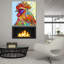 «Attentive Chicken» par Dean Russo, art mural en verre acrylique, 24 po x 24 po-101650402
