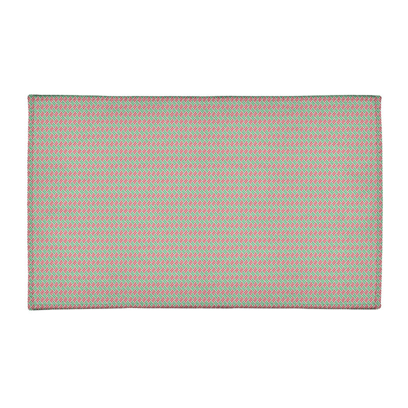 Tapis vert/rouge fait main, Rectangle 3 pi x 5 pi