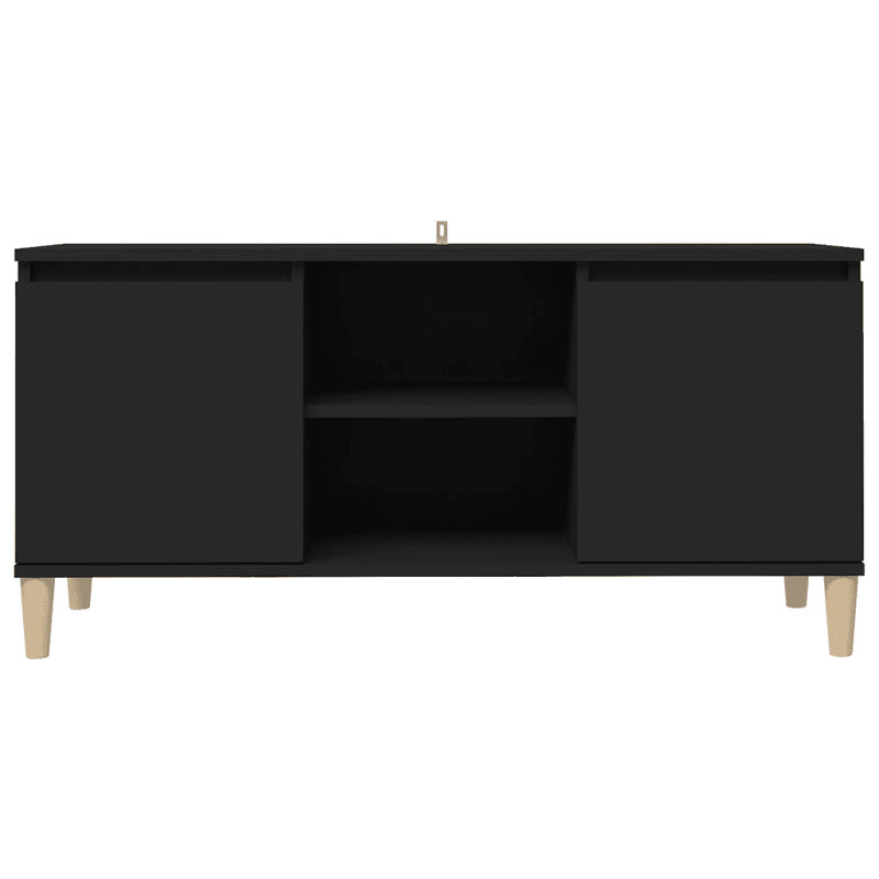 Kaj Unfinished TV Stand for TVs up to 43", Black/Oak