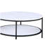 Ensemble de cocktail moderne 3 pièces 1 table basse ronde et 2 tables de bout laquées noires salon meubles en bois