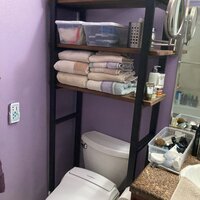 Steelside™ Pomona 48H Metal and Solid Wood Bath Floor Storage Shelf &  Reviews