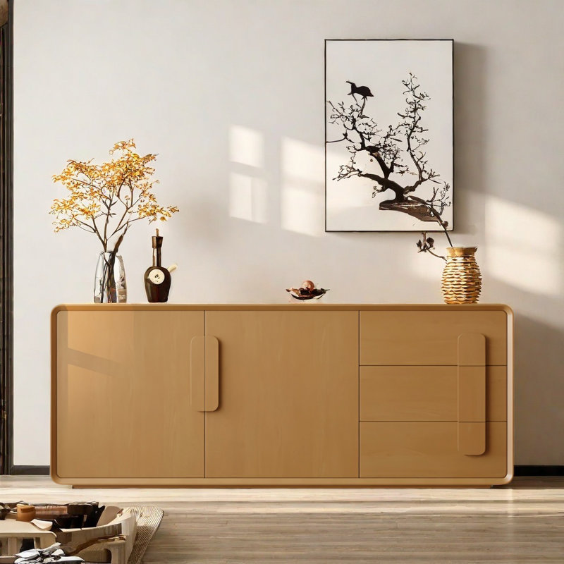 Modern Minimalist Sideboard Cabinet, Sandy Brown