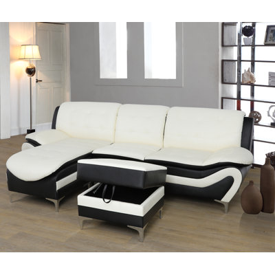 Emiliano Faux Leather L-Shaped Sectional