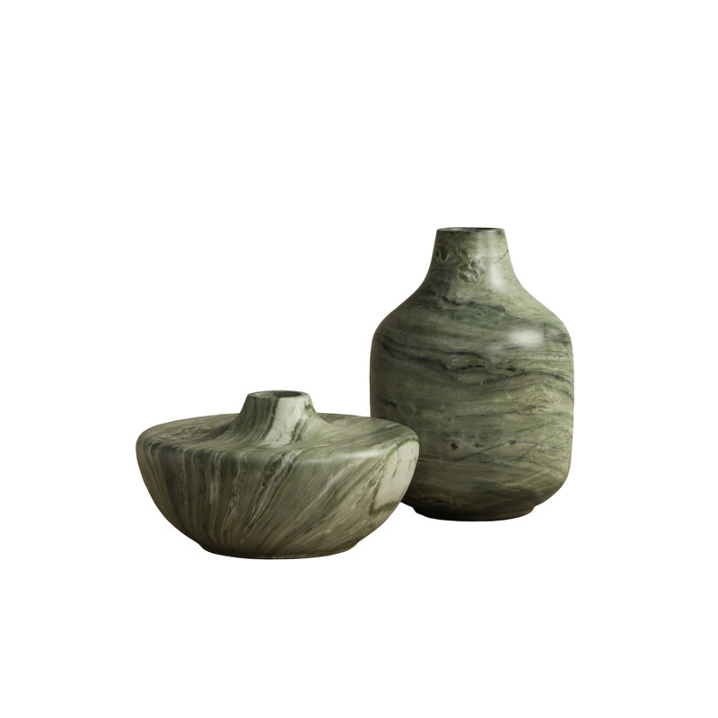 Vase Elys - aspect marbre - sauge