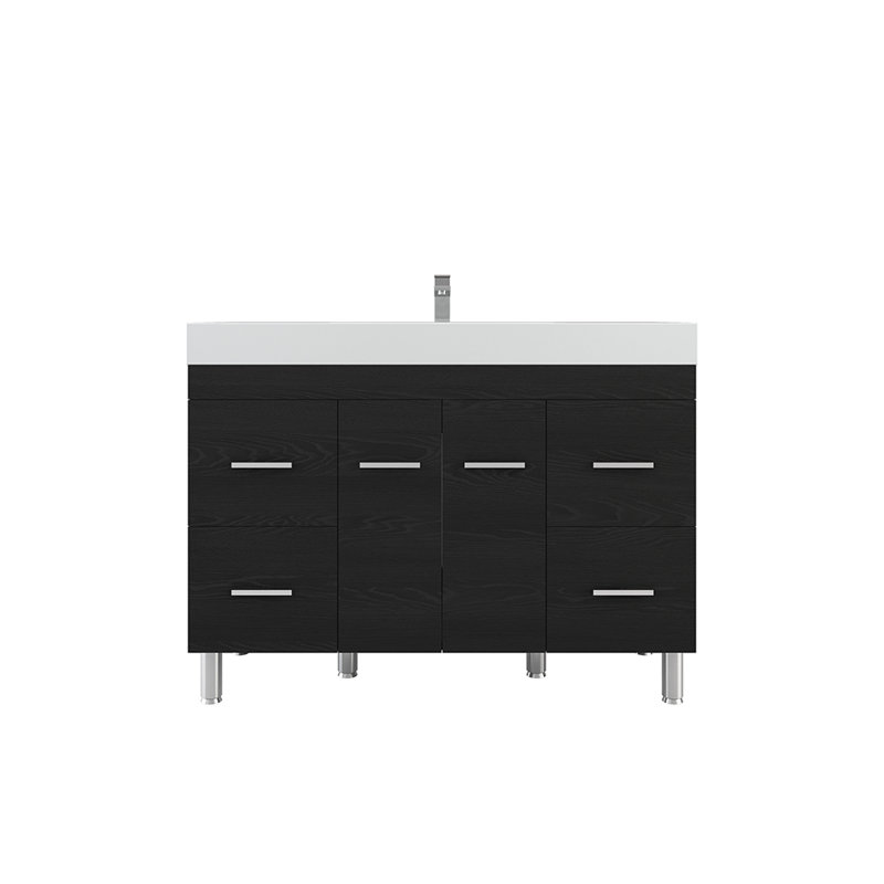 Ensemble de meuble-lavabo simple 48 po Roylynn, Noir