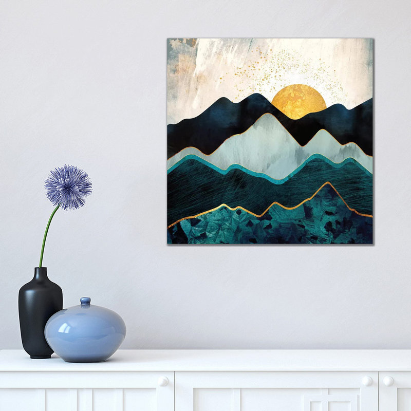 " Glacial Hills ", No Matte, Wrapped Canvas, 18" H x 18" W x 1.5" D