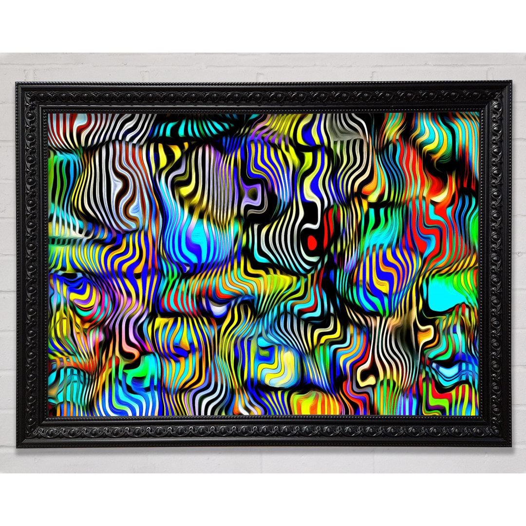 Gerahmtes Leinwandbild Pop Art Zebra 3