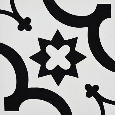 Megouna 8" x 8" Cement Patterned Wall & Floor Tile