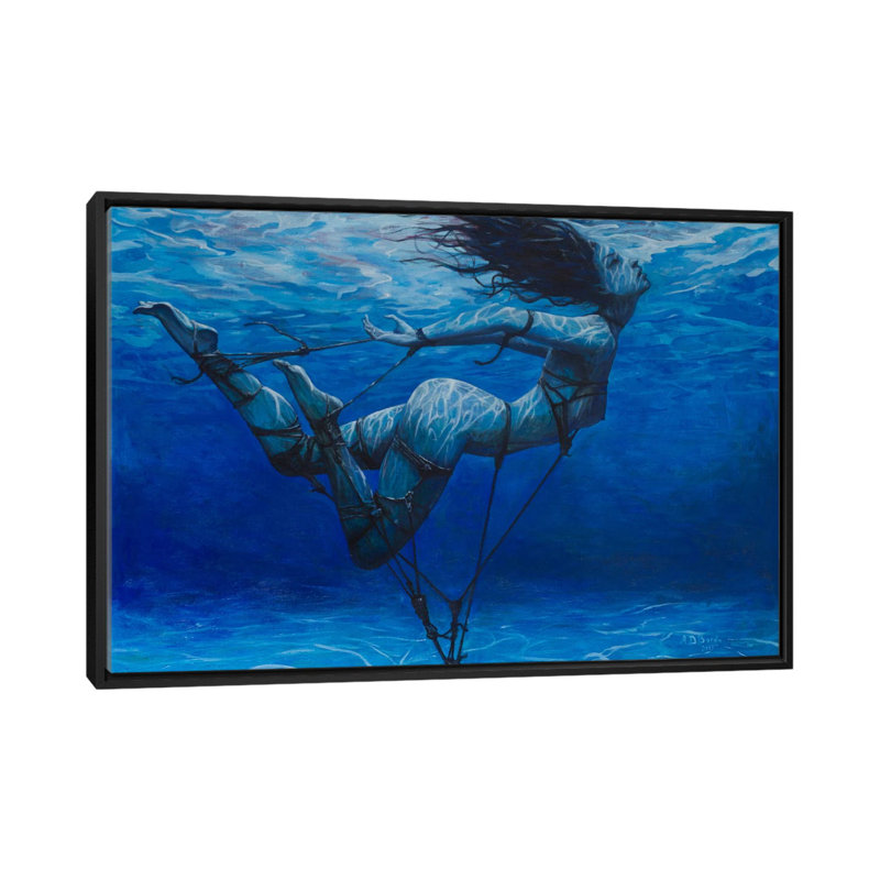 Ange - reproduction sur toile tendue, H 18 po x l 26 po x P 1,5 po, Toile avec cadre noir