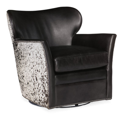 CC Genuine Leather Swivel Club Chair by Hooker Furniture