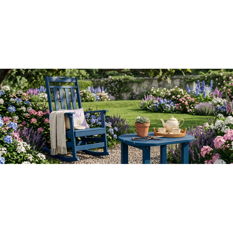Chaise berçante d'extérieur HDPE, Marine
