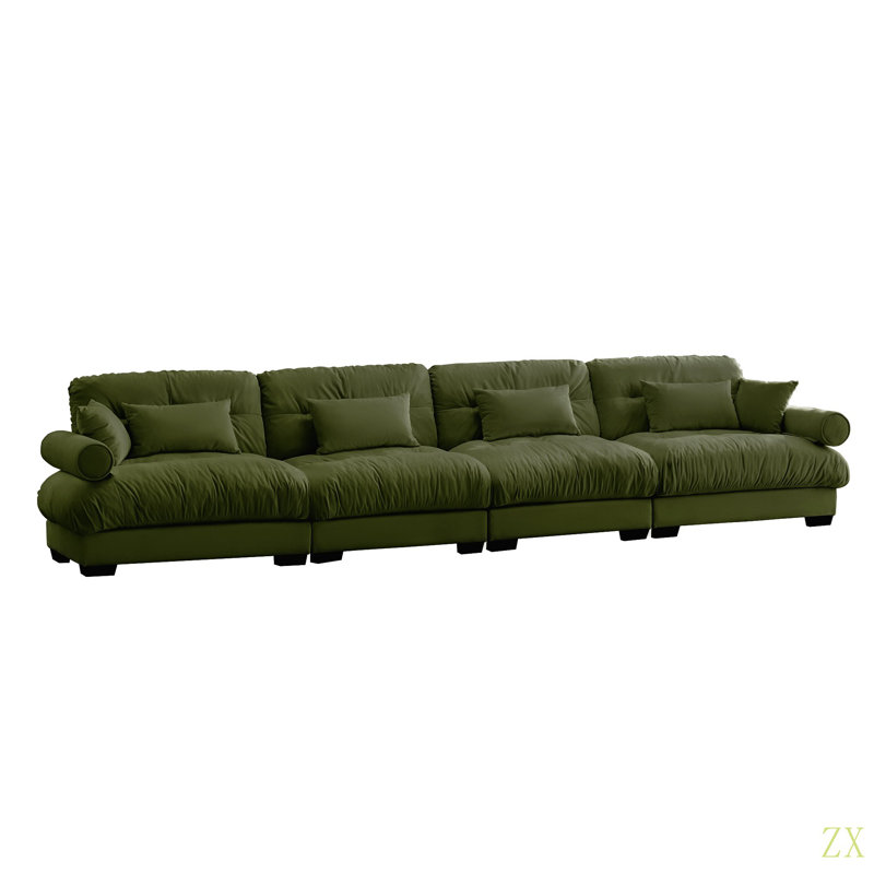 Canapé modulaire en velours surdimensionné Comfort, Velours vert