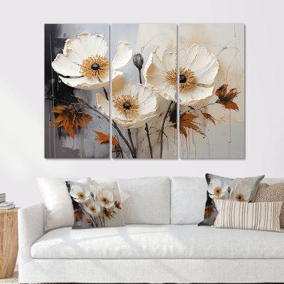 Vivid Poppy Minimalisme Moments I - Ensemble de décorations murales Coquelicots