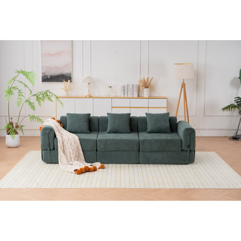 Space-saving Triple Folding Recliner Polyester Blend Modern Style Versatile Use