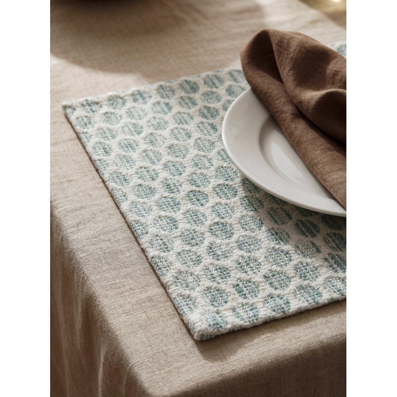 Sailor Dots Indoor Outdoor Placemat, Aqua Blue