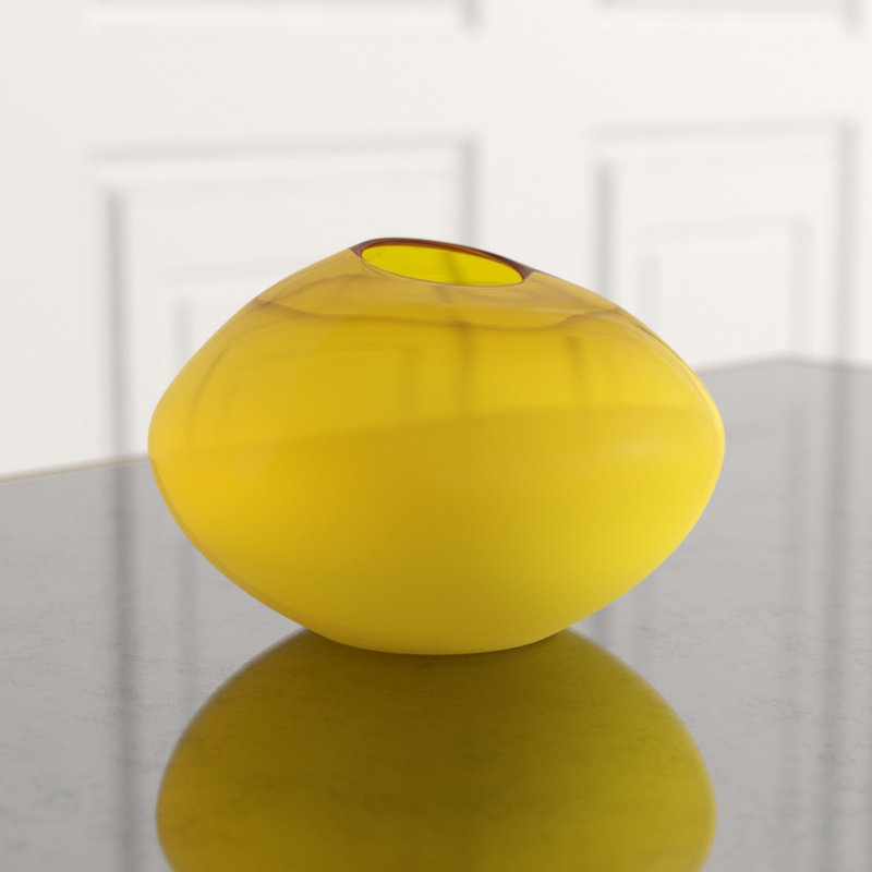 Moonbeam Handmade Ceramic / Porcelain Table Vase, 5.5" H x 9.75" W x 9.75" D