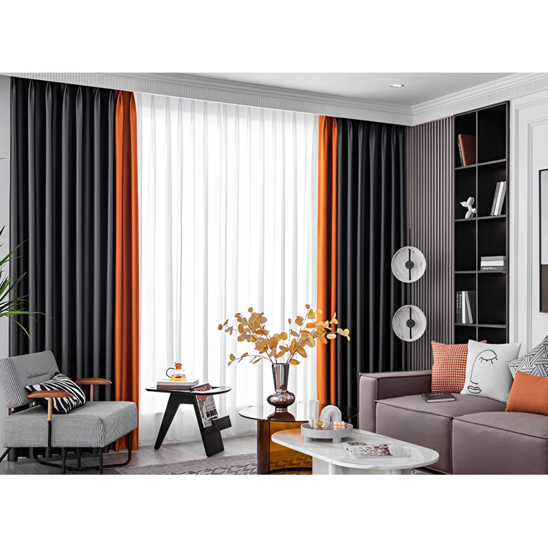 Maysea Room Darkening Curtain Pair, 98.43" W x 106.3" L