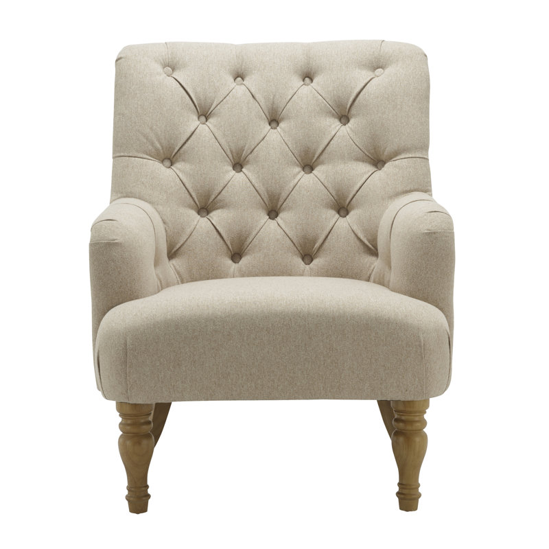 Hegland 73Cm Wide Tufted Polyester Blend Armchair, Wheat