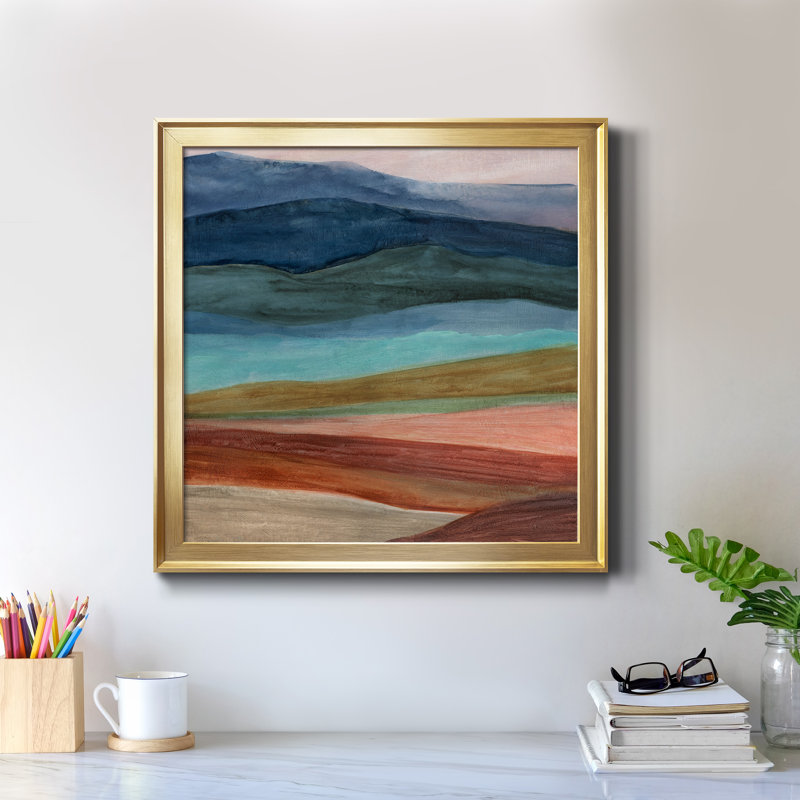 Desert Layers - Reproduction d'art sur toile encadrée, Doré, H 34,5 po x l 34,5 po x P 1,5 po