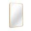 Miroir mural 24 po x 36 po rectangulaire en métal doré pour salle de bain ou salon