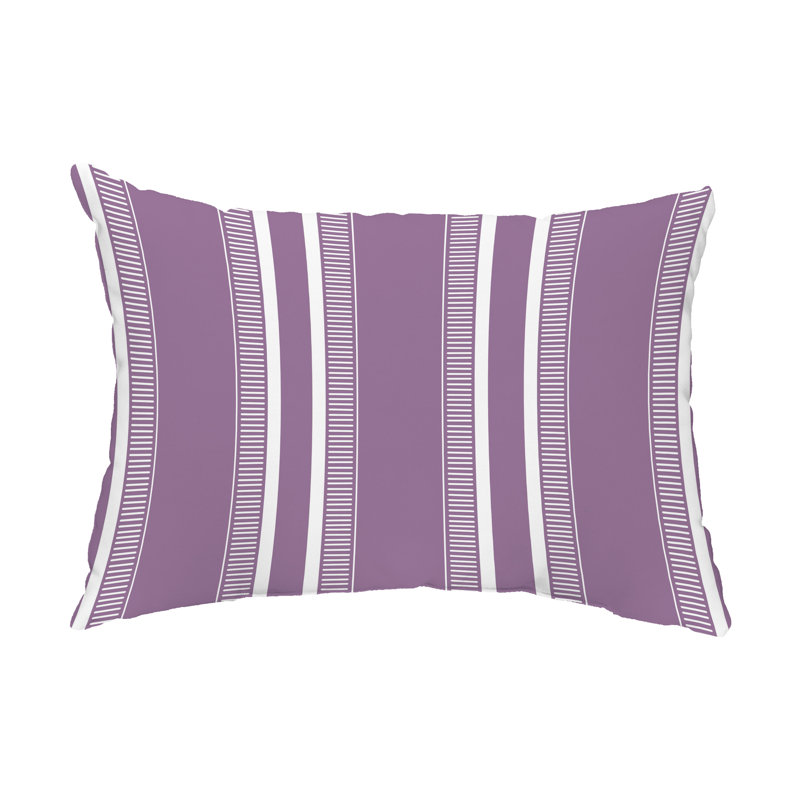 Dashing Striped Outdoor Reversible Throw Pillow, Purple