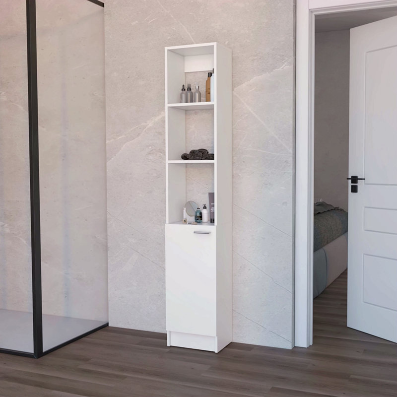 Linen Cabinet With 1-Door, White