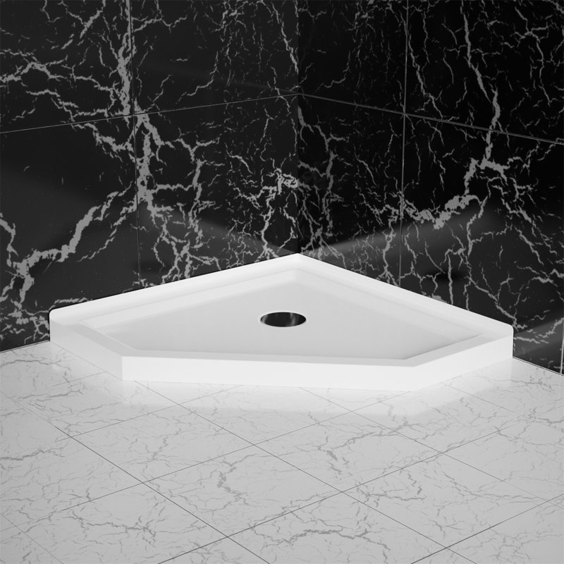 Base de douche néo-angle 36 po x l 36 po x H 3,4 po Goodyo, White