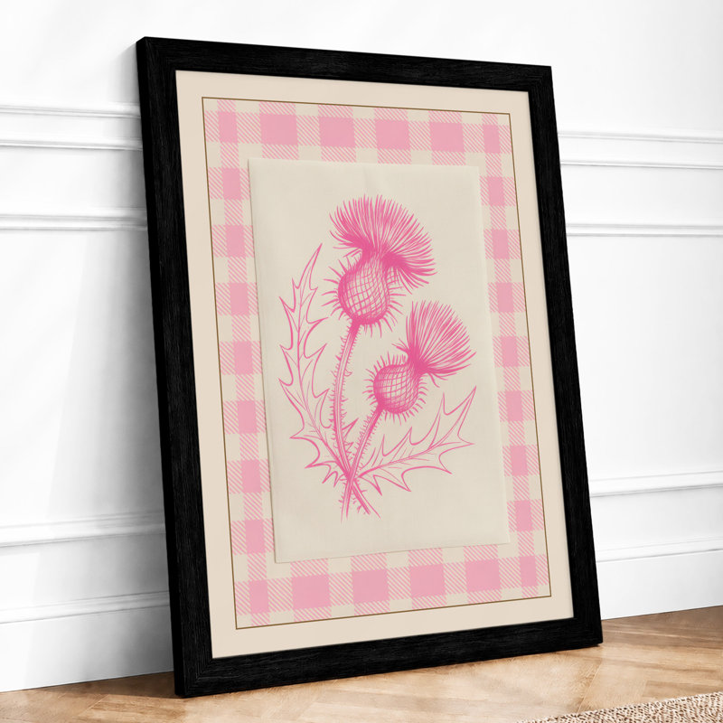 Three Thistles Botanical - Framed Print, A4 - 29.7 x 21.0 cm, Black