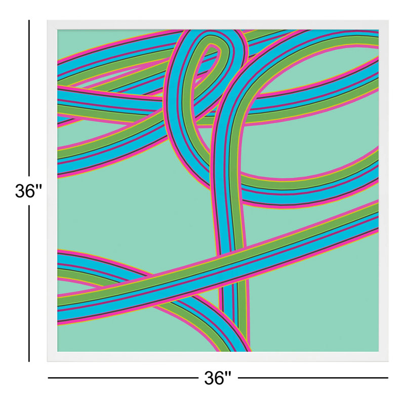 Turquoise Twist Print by Jacques Pilon, 36" H x 36" W x 1.25" D, White