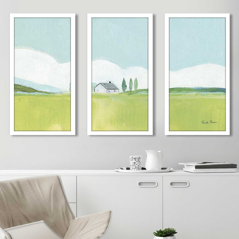 Fresh and Green - 3 pièces, peinture sur cadre, L 40,5 po x H 25,5 po x P 1 po