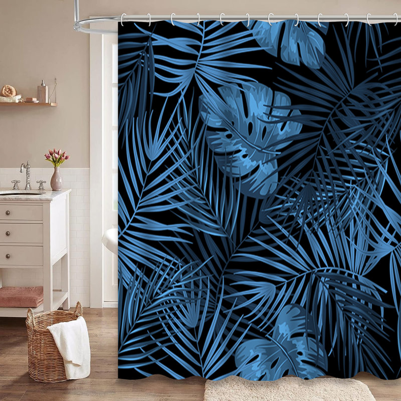 Rideau de douche Green Branch Monstera, L 72 po x l 78 po