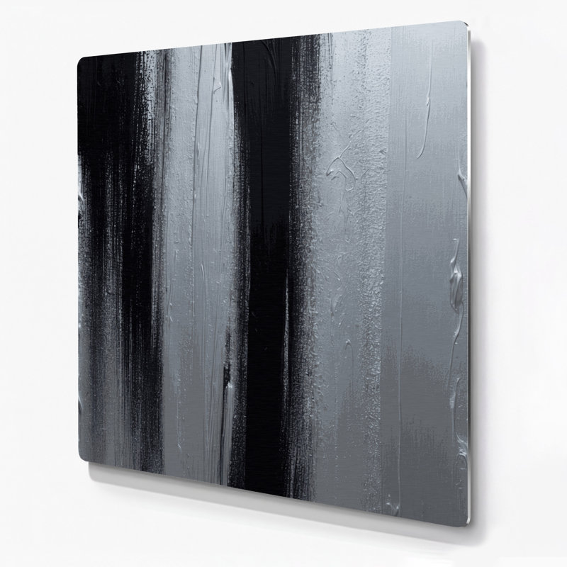 Art mural abstrait en métal gris 96, H 32 po x l 32 po