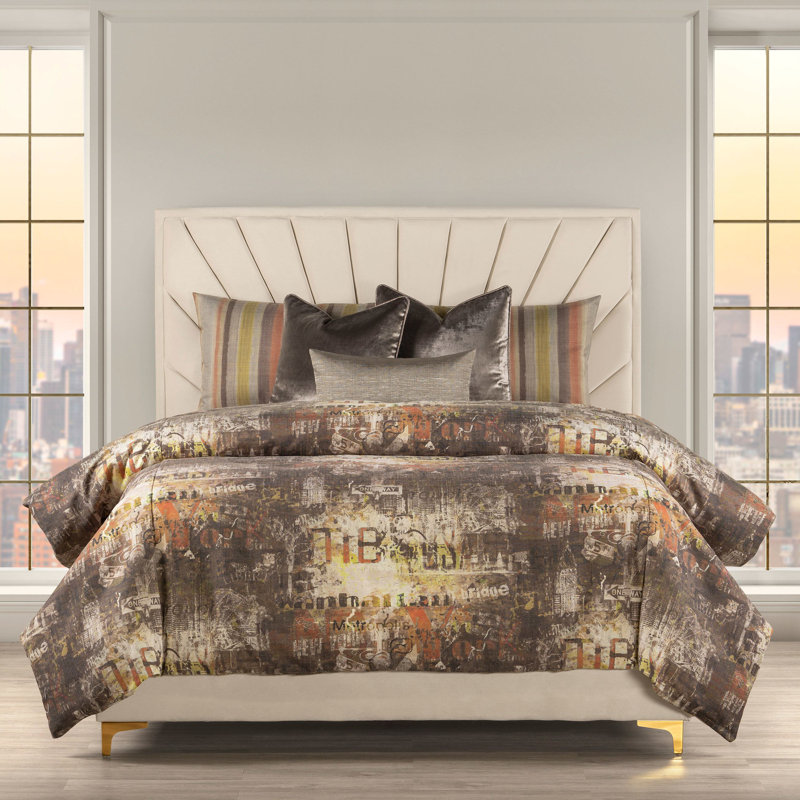Ensemble de housse de couette et insert Metropolitan Melon, Housse de couette et insert CalKing + 2 taies déc