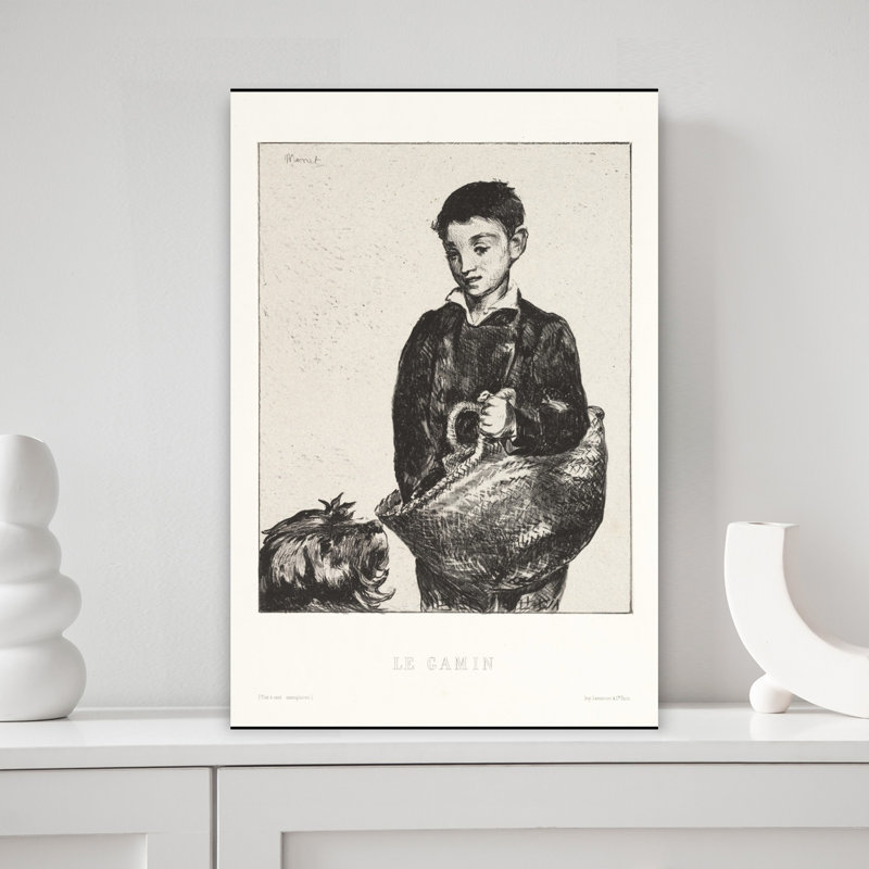 L'Oursin, 1862, Affiche murale contemporaine abstraite représentant un chien, H 18 po x l 12 po