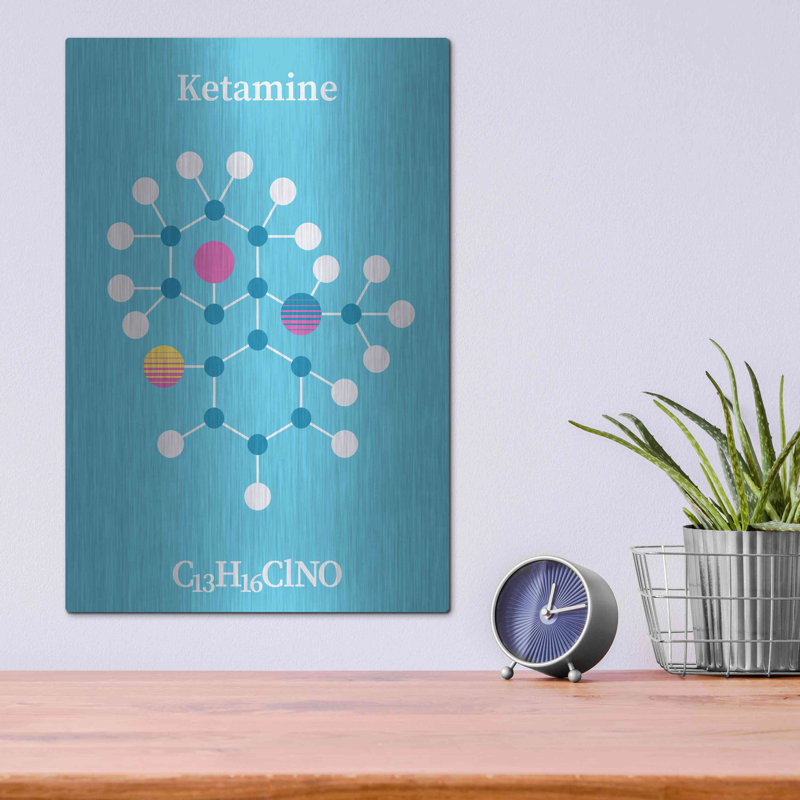 Art mural en métal «Ketamine Molecule 2» par Luxe Portfolio, H 16 po x l 12 po