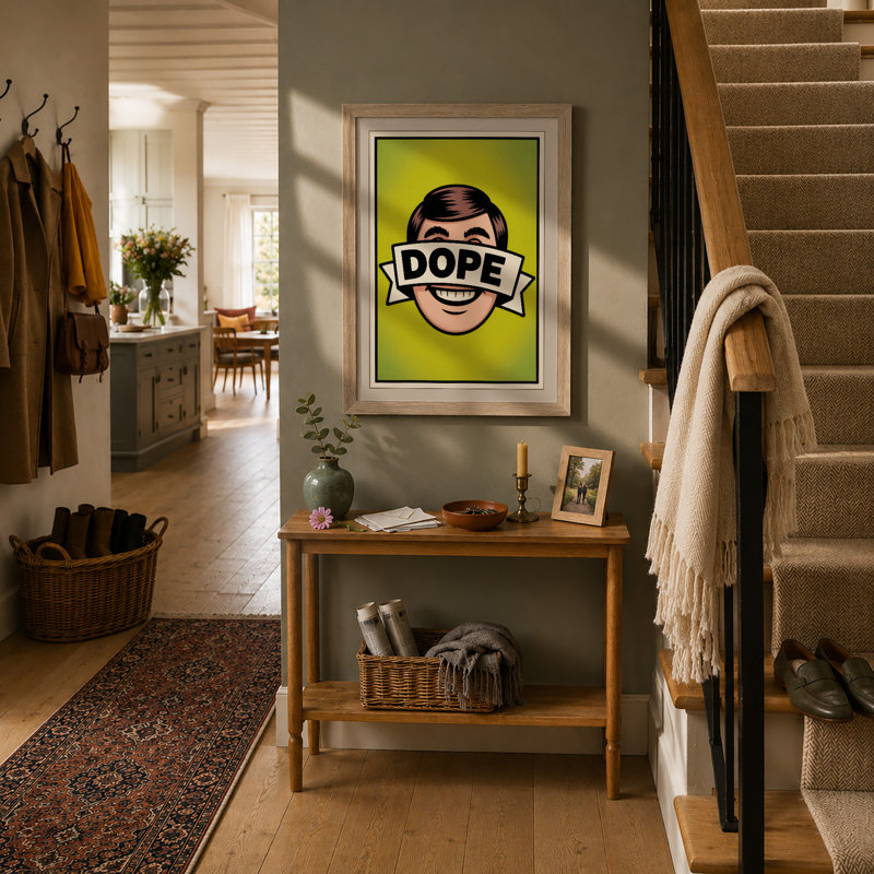Dope Face Pop Art - Framed Print, Oak, A3 - 42.0 x 29.7 cm