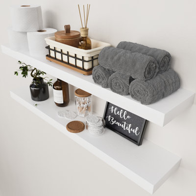 Solid Wood Floating Shelves, Wooden Shelves for Wall Storage
