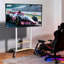 Meuble télé à roulettes robuste avec roulettes, chariot de télévision mobile universel avec tablette de rangement pour téléviseurs de 40 à 100 po, support de téléviseur à hauteur ajustable compatible VESA