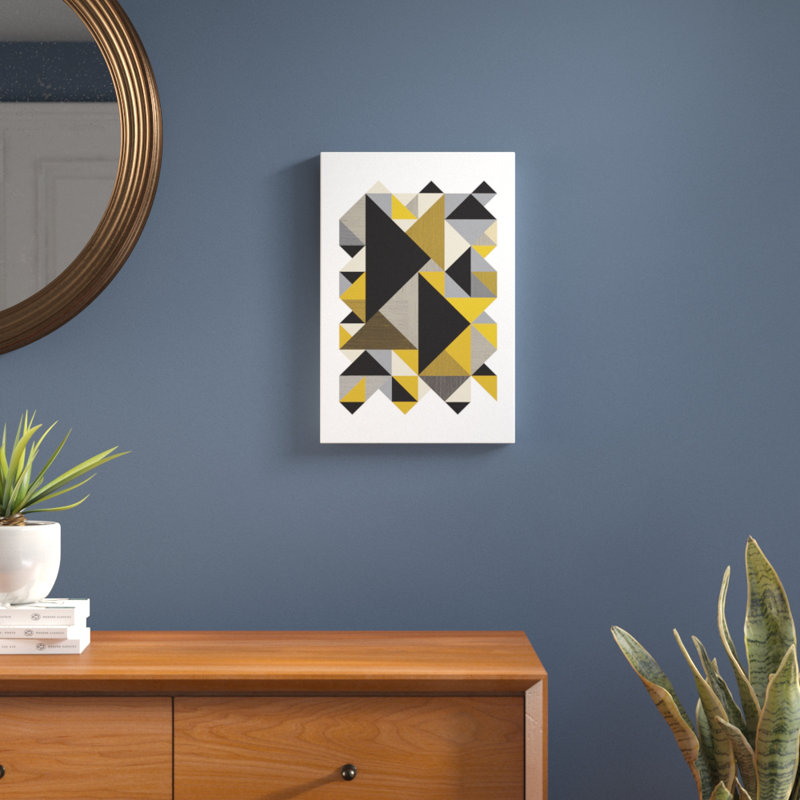 «Triangles Org», impression sur toile, H 12 po x l 8 po x P 0,75 po, Pas de tapis, Toile tendue