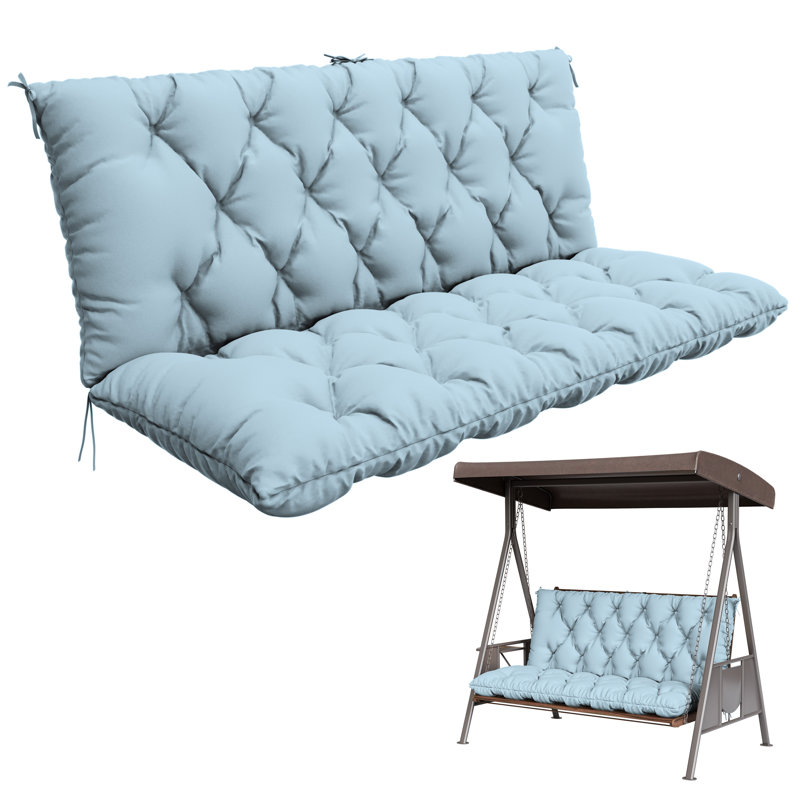 Outdoor Waterproof Cushion For Swing Chair Garden Bench, Sky Blue, 47" W x 40" D
