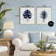 Ensemble de 2 impressions encadrées sous-verre bleu marine Monstera et palmier bleu marine, design par Christie Adams-1606874496-1606874498
